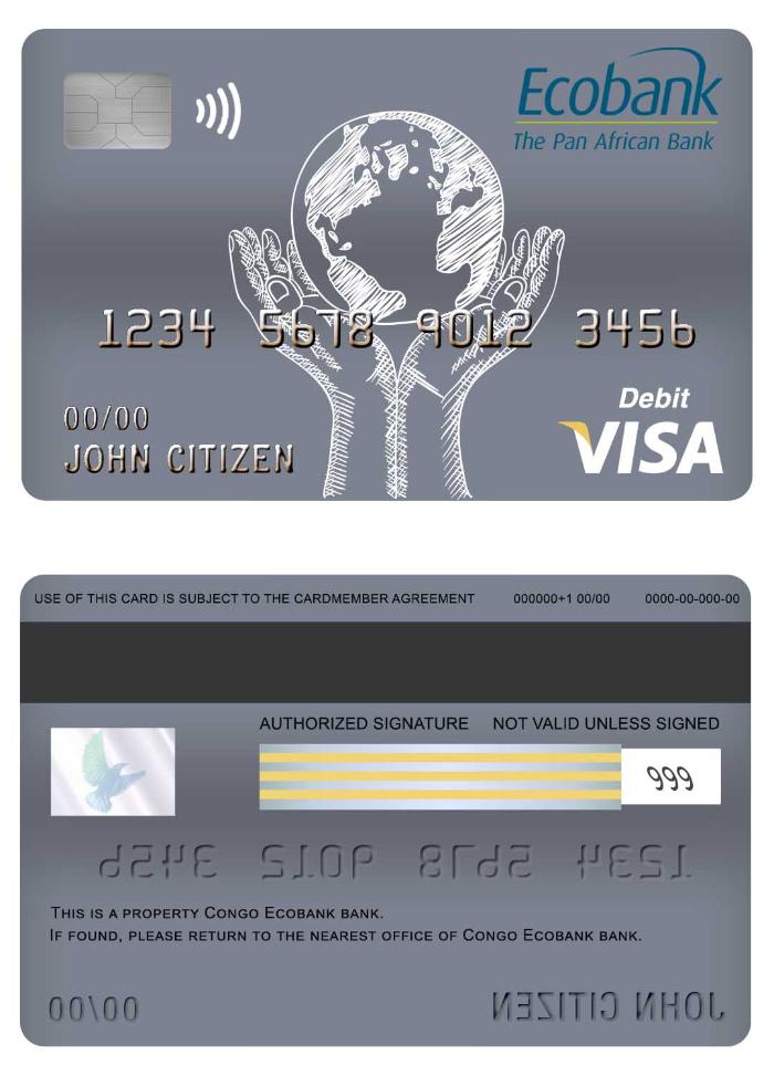 Congo Ecobank bank visa debit card